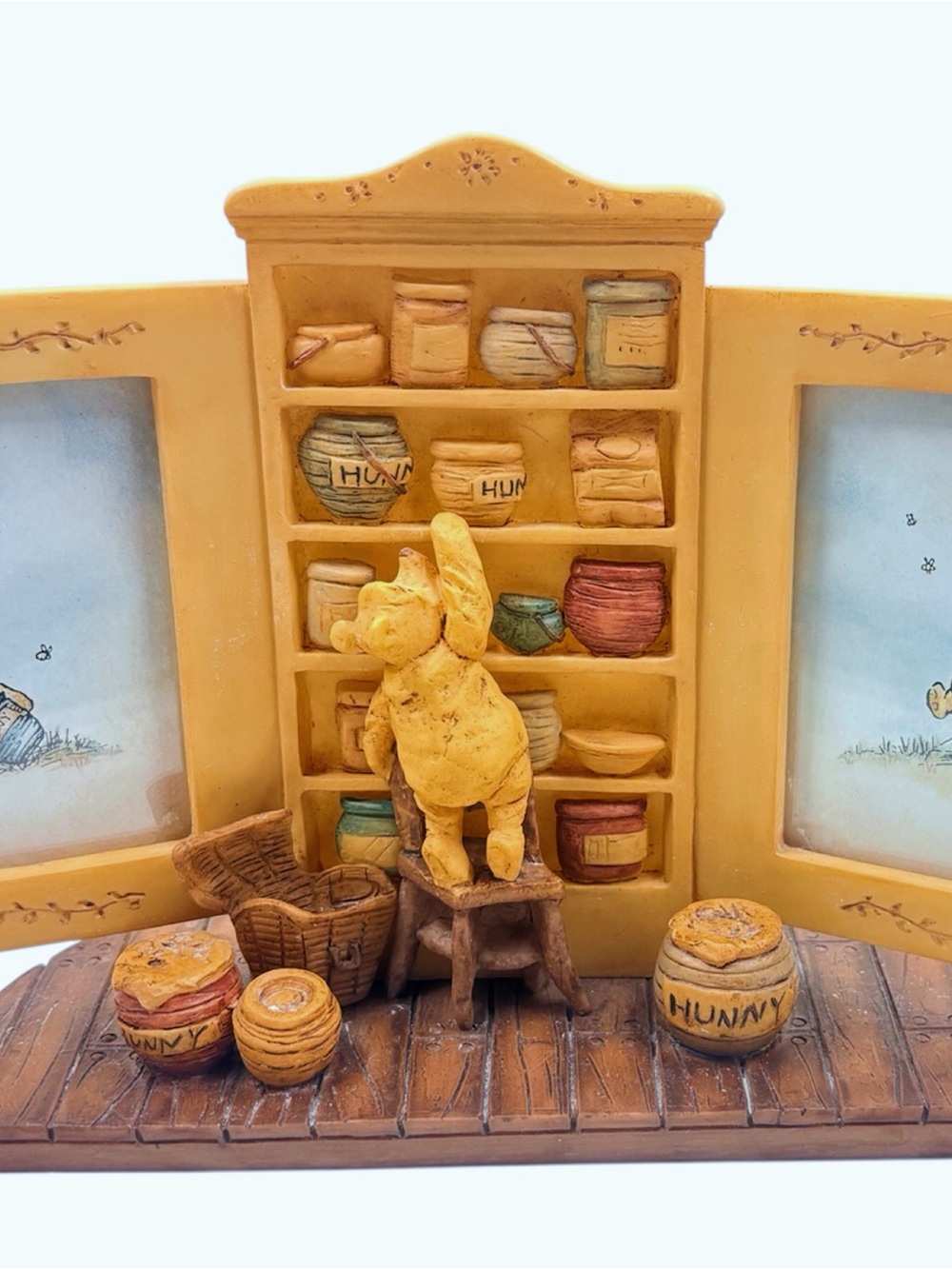 Classic Winnie The Pooh Double Photo Frame Charpente 3D Pooh Hunny Pots W/Box - Picture 2 of 12